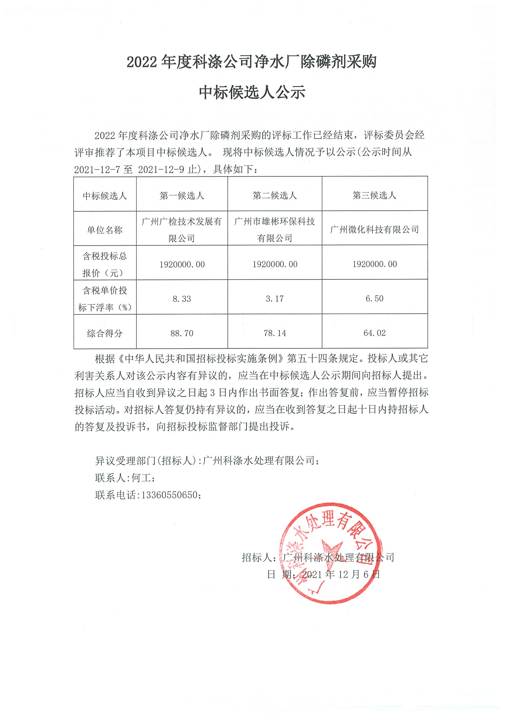 2022年度科涤公司净水厂除磷剂采购中标候选人公示.jpg